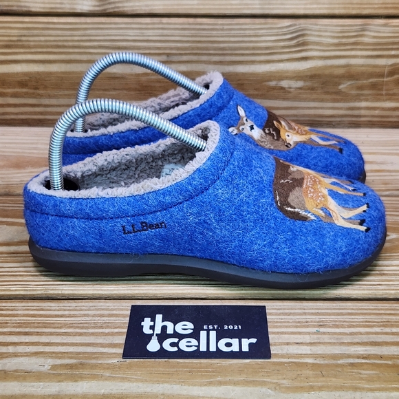 L.L. Bean Shoes Llbean Womens 7 Slipper Deer Slip On Clog Shoes Wool Slippers Poshmark